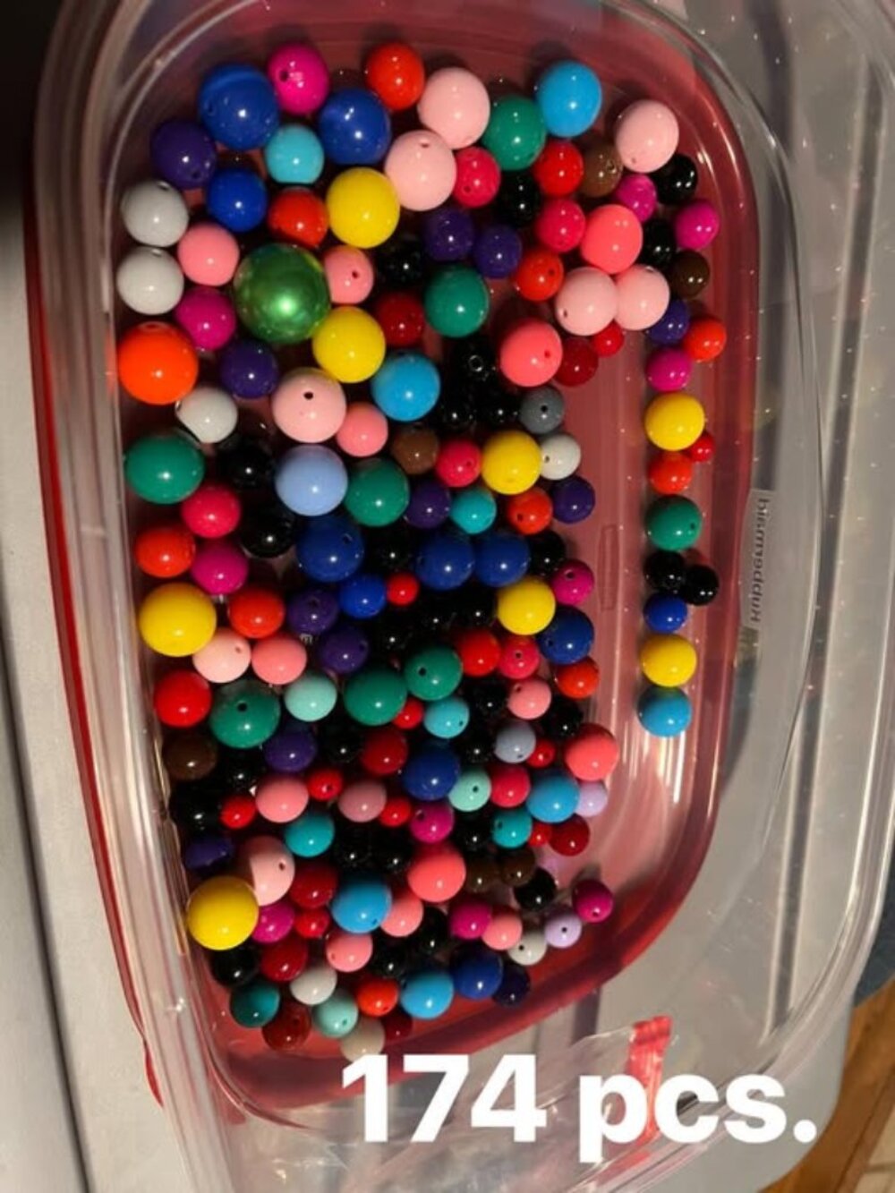 174 Pcs. Hard Plastic Beads (mixed Sizes)